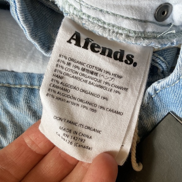 Afends Shelby Hemp Denim Cut Off High-Waisted Mom Short 32 - Picture 8 of 10